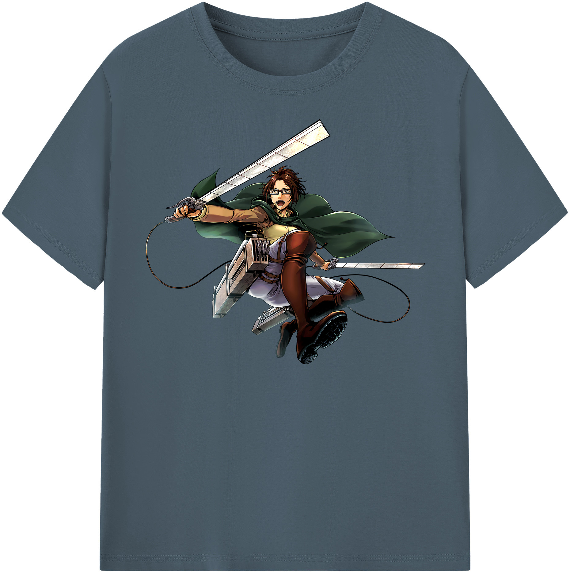 （画像用） 進撃の巨人 ハンジ·ゾエ Attack on Titan Hanji Zoe 綿100％半袖Tシャツ（フロントプリント）